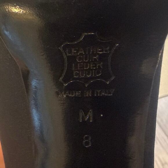 Vintage Yves Saint Laurent Black Platform Heel Pumps Size 8 - Picture 10 of 10